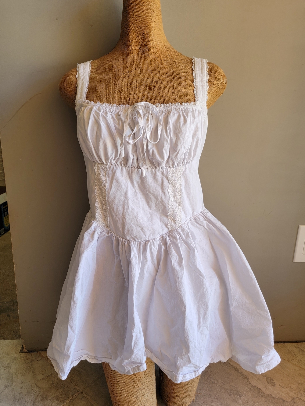 Nasty Gal White Mini Dress in Lace Up Corset Style